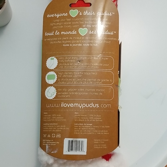 Pudus extra fuzzy inside knit slipper socks NWT - Picture 5 of 6